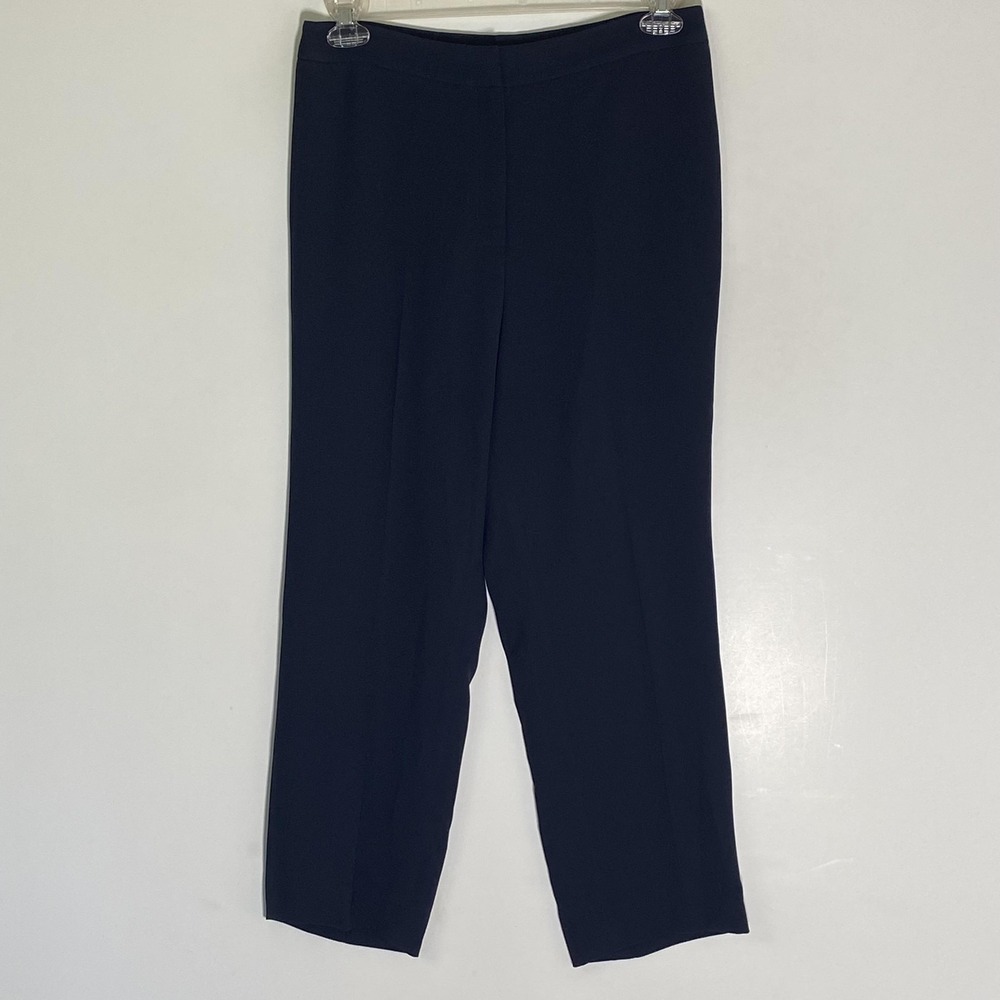 Lafayette 148 New York Dress Pants‎ Womens 16 Blue Clinton Crepe Business Work